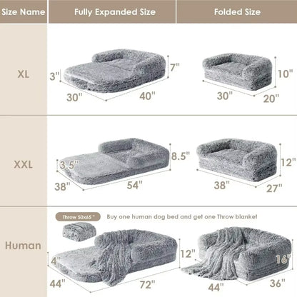 Foldable Human-Size Dog Bed – Orthopedic Memory Foam