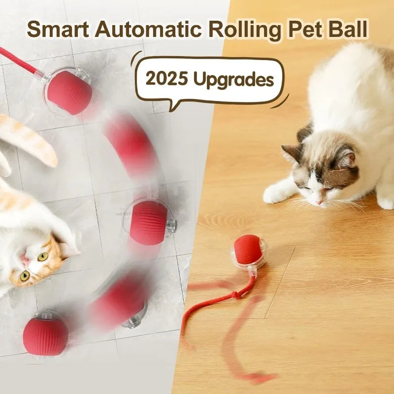 Cat Interactive Ball Training Self-Moving Kitten Electric Cat Ball Toys Electronic Automatic Rolling Magic Ball Toys for Cat