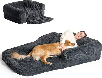 Foldable Human-Size Dog Bed – Orthopedic Memory Foam